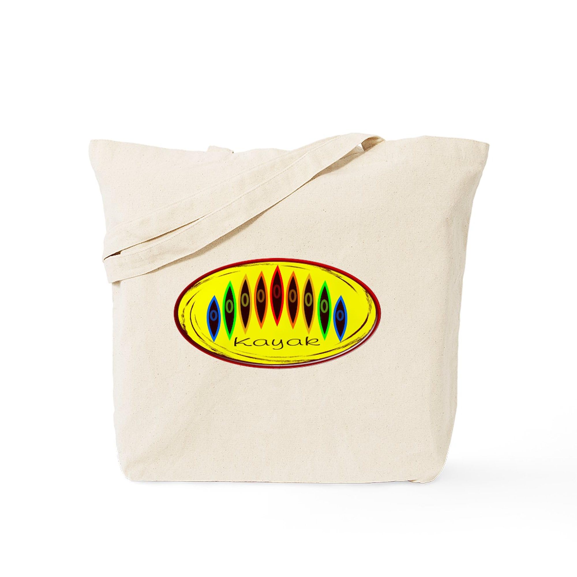Neon Kayak Rainbow Tote Bag - Natural Canvas Reusable Shopping Tote - Perfect for Groceries, Beach Trips & Eco-Friendly Lifestyle