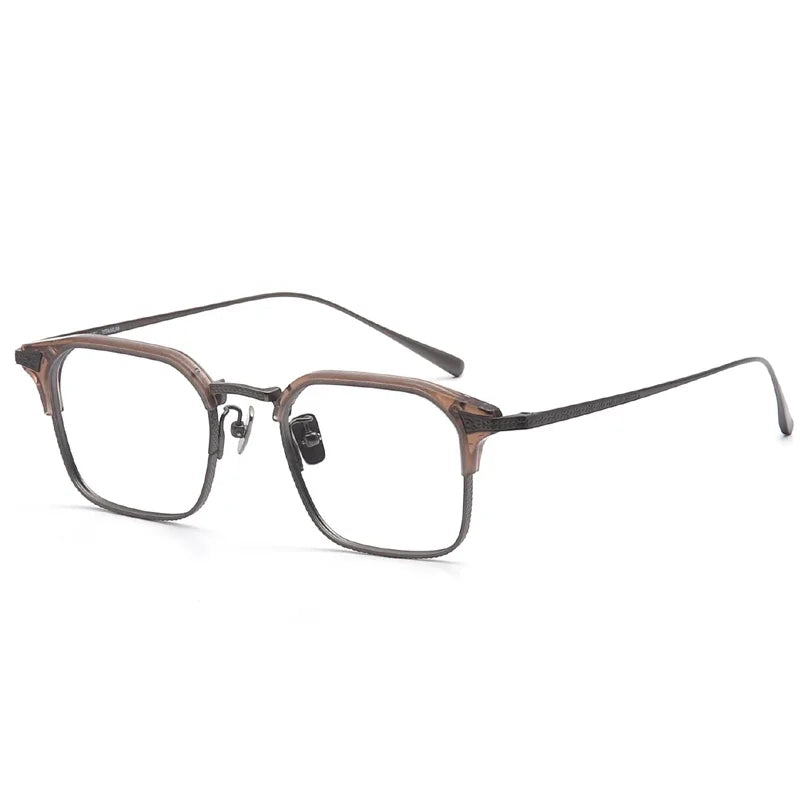 Stylish Aror Unisex Full Rim Square Titanium Acetate Eyeglasses Frame 494200 - Lightweight & Durable for Work, Reading & Everyday Fashion