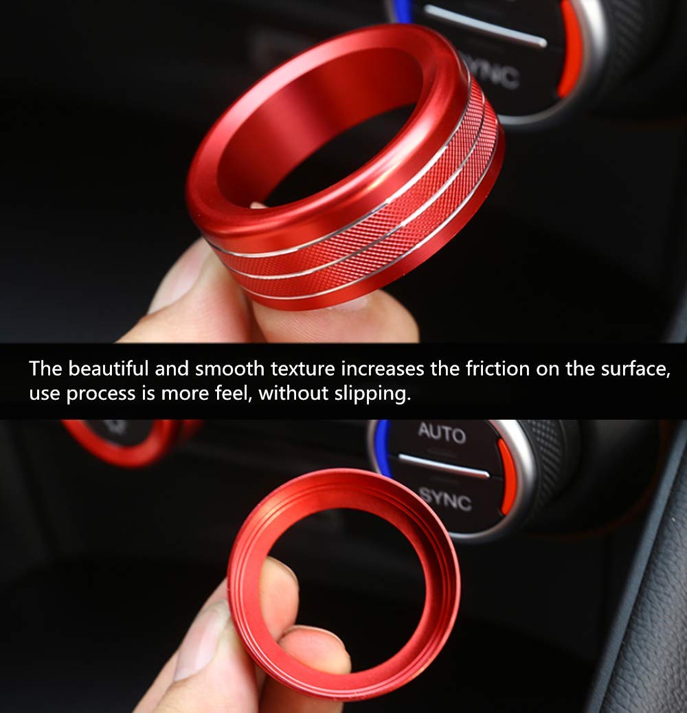 Alfa Romeo Giulia Stelvio Interior Mods (2015-2023) - Aluminum Alloy AC Knob Rings (3pc/Set, Red) for Car Upgrades