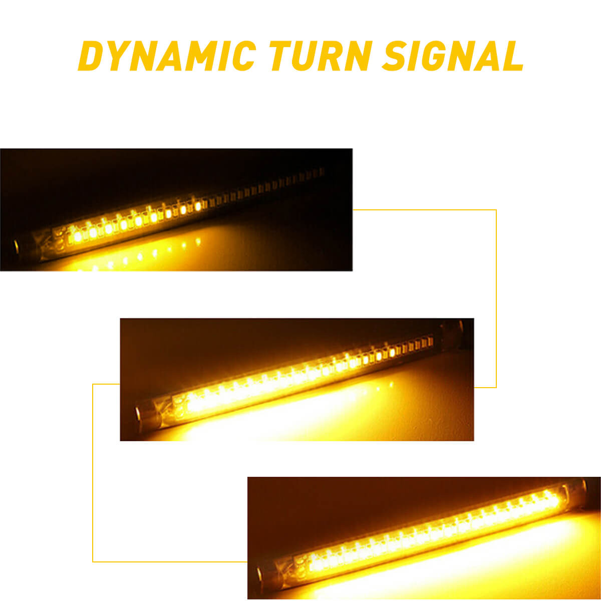 Universal Motorcycle LED Strip Lights - 2pcs All-in-One Tail Brake Stop Turn Signal Lights for Enhanced Safety & Style | Perfect for Night Riding & Custom Bike Builds