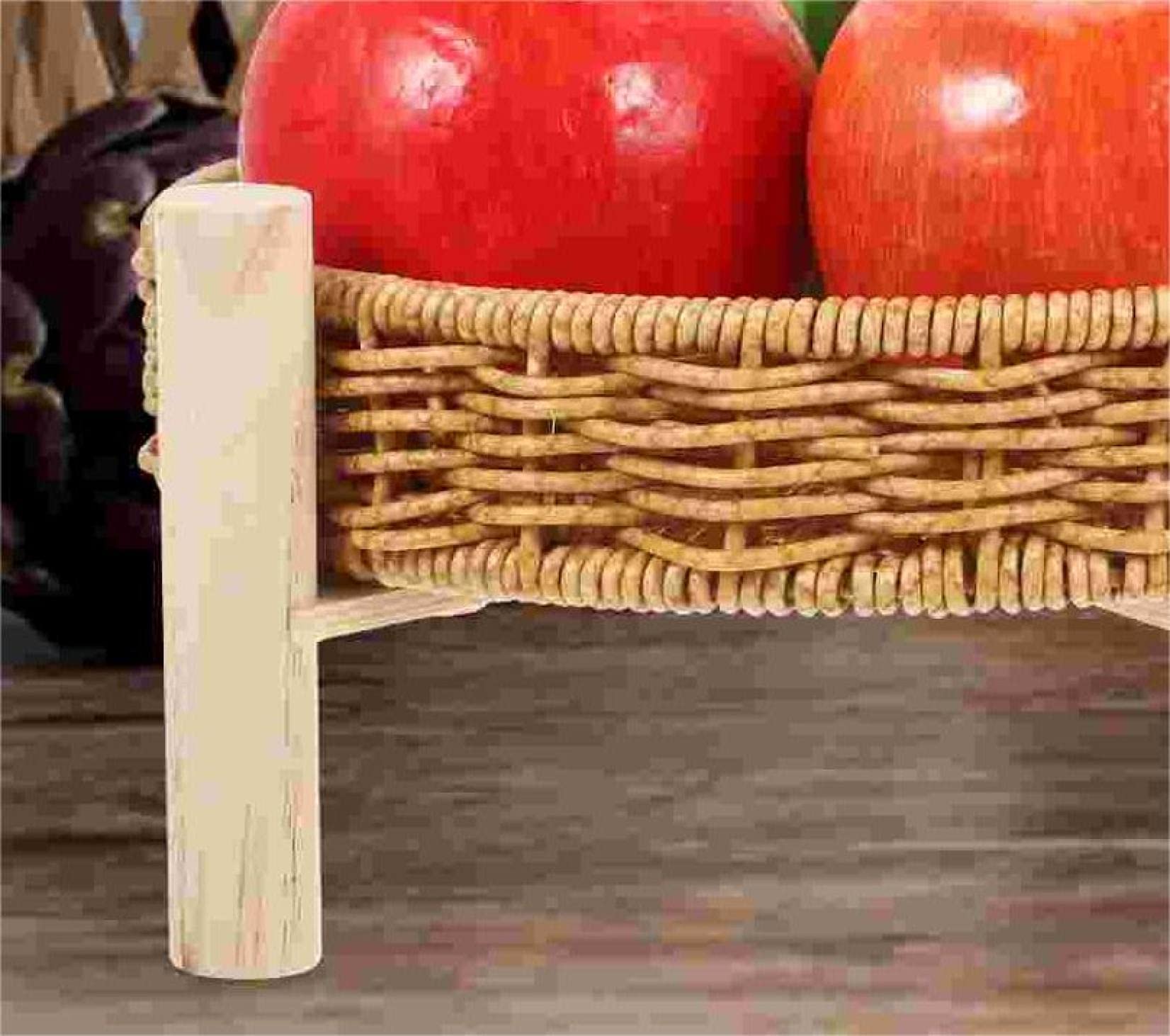 Round Woven Rattan Tray Basket - Decorative Serving Bowl for Fruit, Bread, Candy & Snacks | Pantry Storage & Table Decor | Perfect for Parties, Picnics & Home Organization