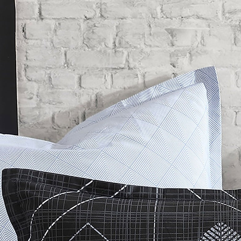 Premium Gibson Black European Pillowcase Set - Luxury 100% Cotton Bedding by Logan & Mason - Perfect for Master Bedroom, Guest Room & Hotel Decor