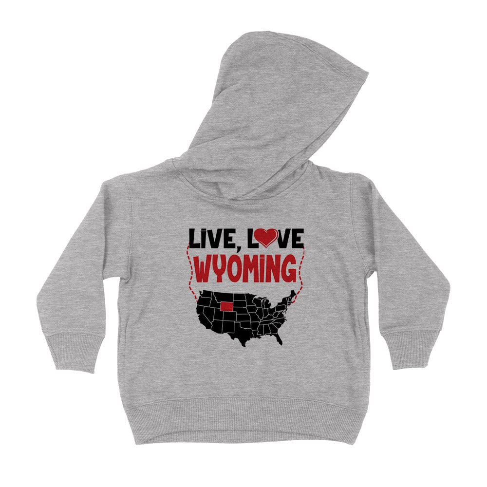 Live Love Wyoming Kids Hoodie Sweatshirt for Toddlers - Soft & Cozy Pullover for Boys & Girls - Perfect for Outdoor Adventures & Family Trips