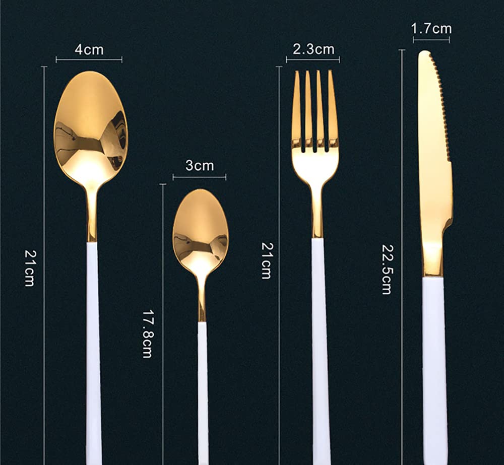Premium 18/10 Stainless Steel Flatware Set for 6 - 24-Piece Luxury Silverware with White Handles - Modern Cutlery Set for Home, Restaurant, Wedding & Party - Elegant Dining Tableware for Everyday Use & Special Occasions