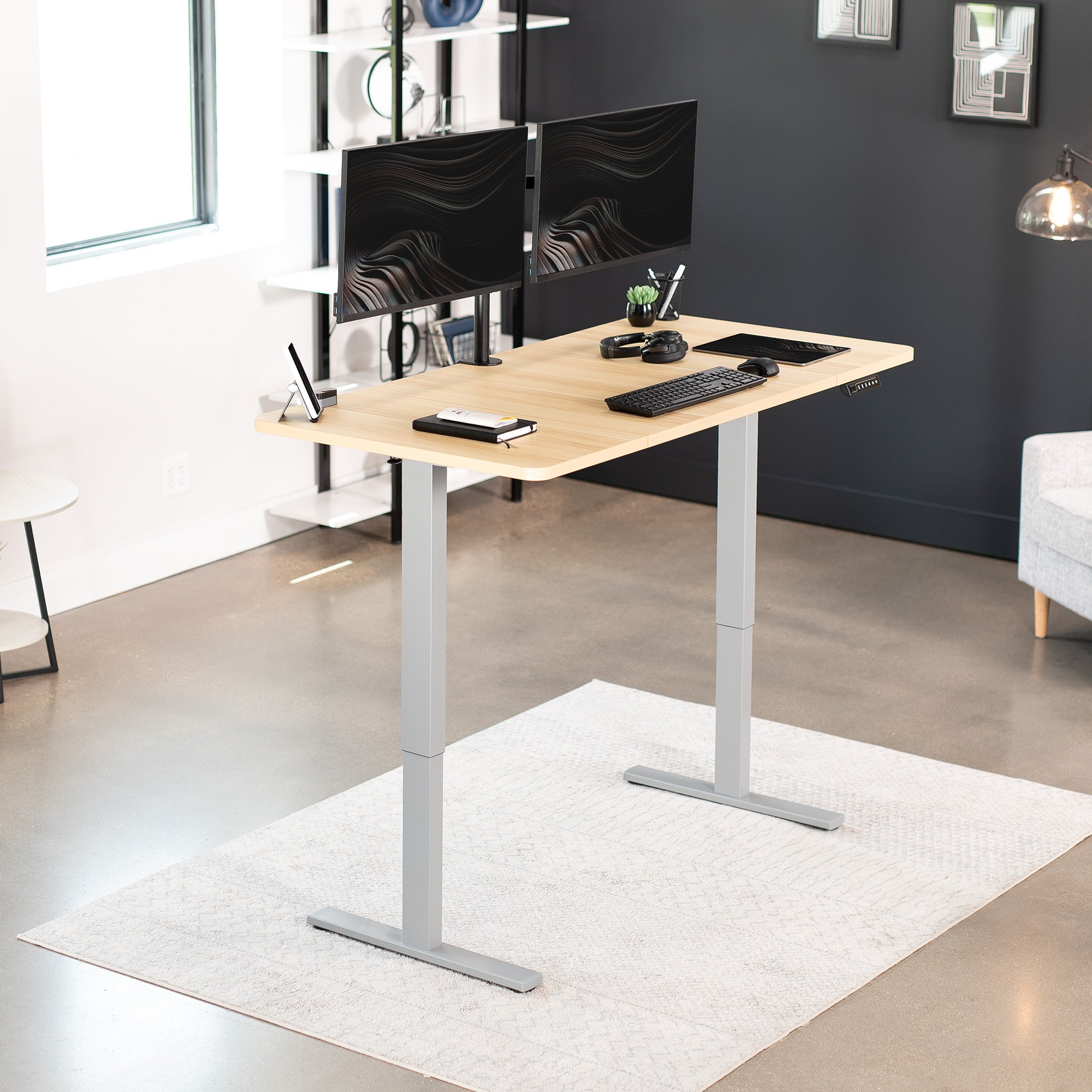 1B Split Top Series Single Motor Electric Standing Desk with Push Button Memory Controller - Perfect for Home Office, Gaming & Study Workspace