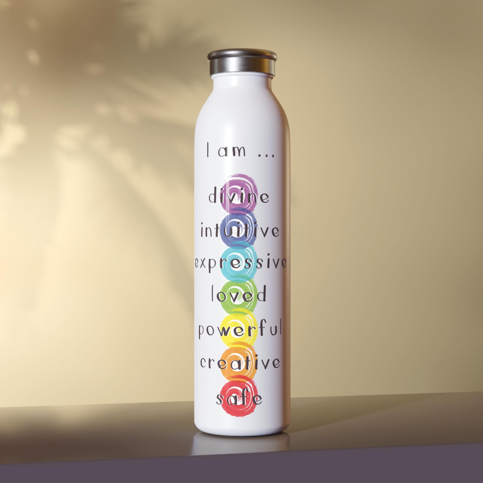 Meditation Water Bottle - Inspirational Chakra Water Bottle with Positive Affirmations for Yoga, Mindfulness & Spiritual Gifts | Perfect for Yoga Practice, Meditation Sessions & Daily Motivation