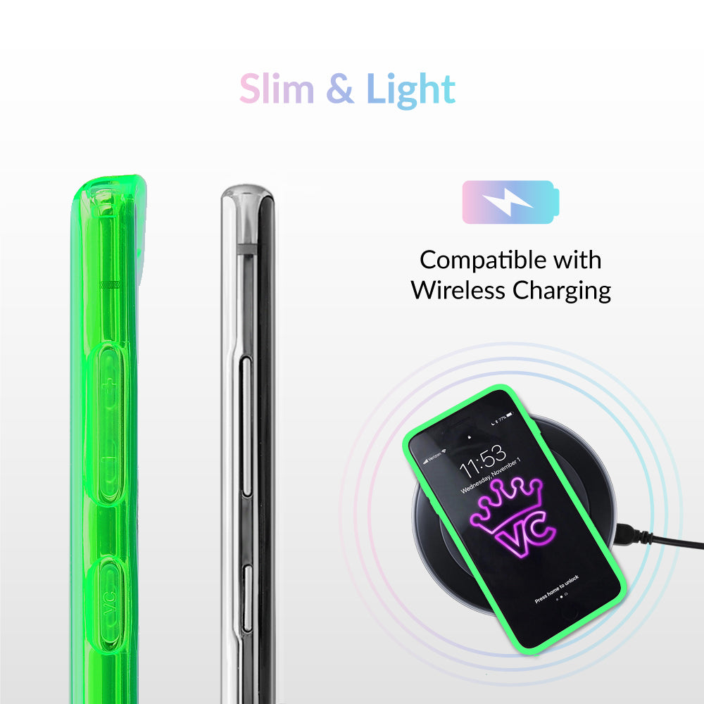Neon Green Clear Samsung Phone Case - Slim Protective Cover for Galaxy S21/S20/Note 20 - Shockproof & Scratch-Resistant for Everyday Use