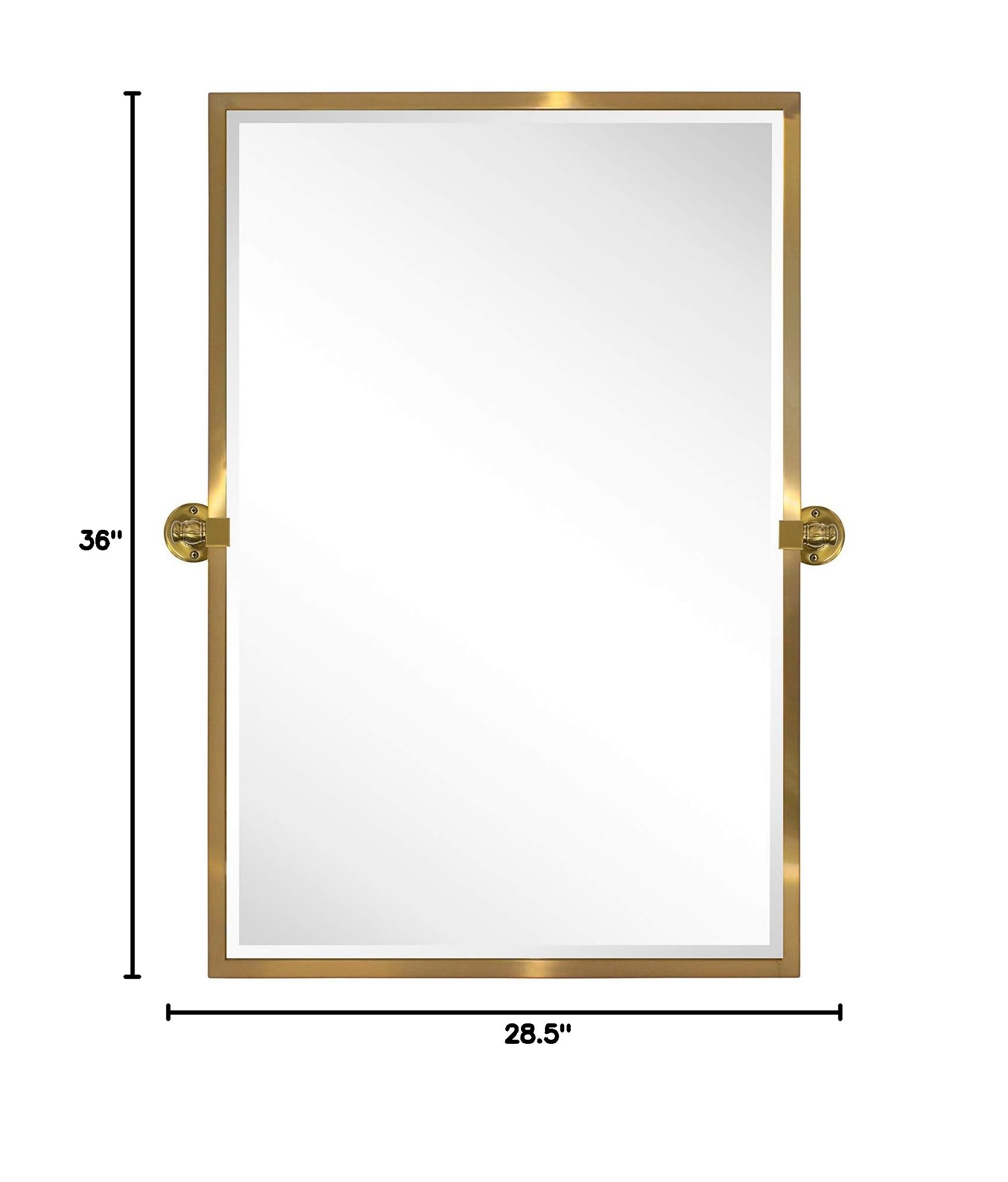 TEHOME 28.5 x 36 Inch Brushed Gold Pivot Mirror - Rectangle Tilt Bathroom Wall Mirror with Metal Frame, Beveled Edge for Vanity, Bedroom & Dressing Room - Perfect for Makeup, Shaving & Home Decor