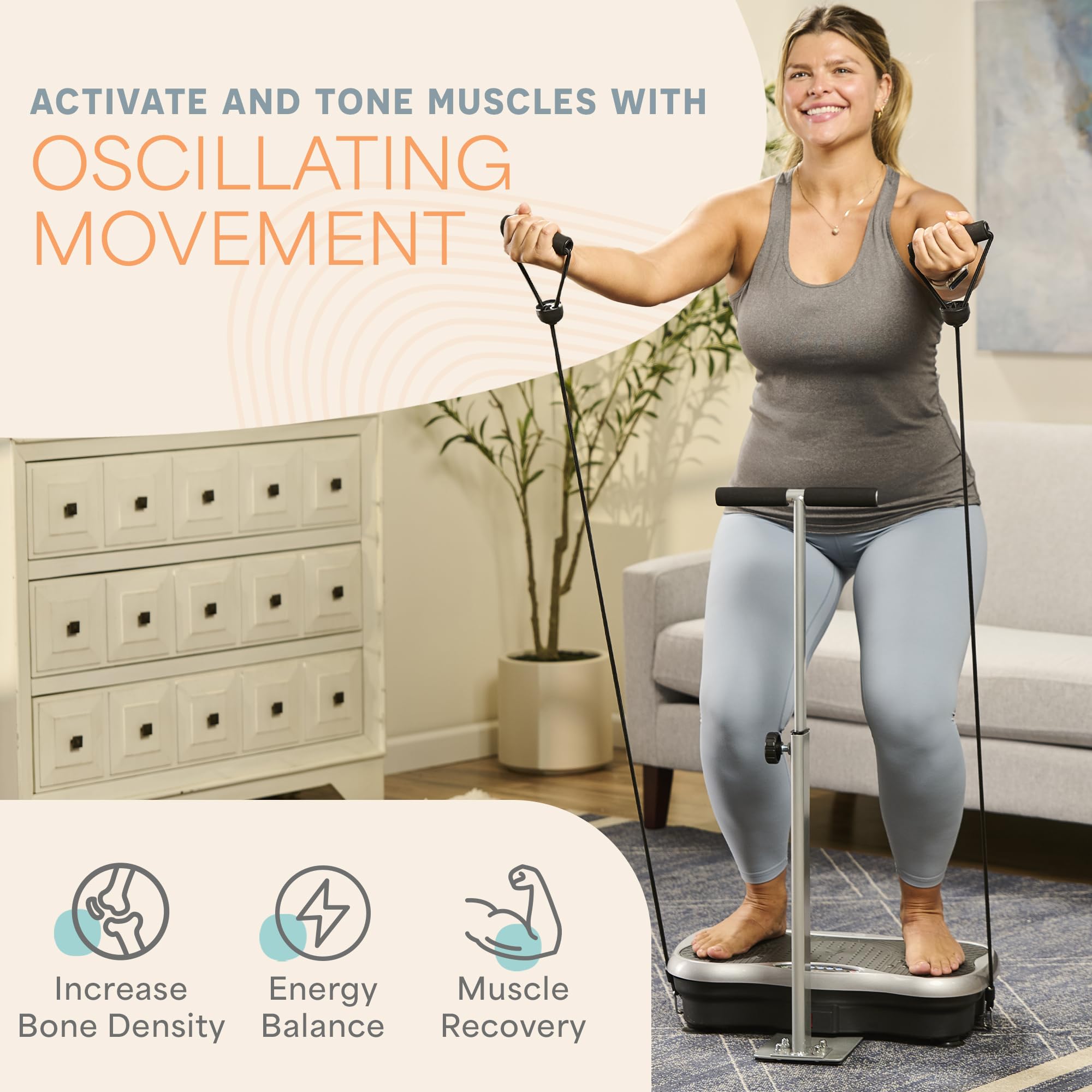Lifepro Vibration Plate Exercise Machine with Magnetic Therapy - Full Body Workout Platform for Weight Loss, Muscle Toning & Recovery - Portable Vibration Trainer for Home Gym, Lymphatic Drainage & Fitness Enthusiasts - Perfect for Beginners, Seniors & Physical Therapy
