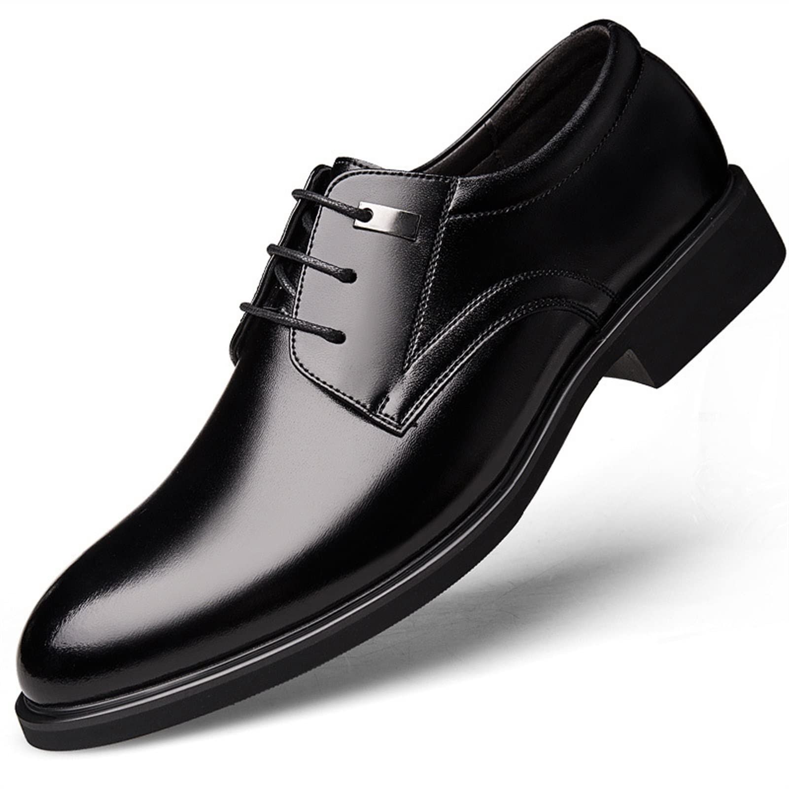 Men's Formal Oxford Derby Lace-Up Shoes - Elegant Business Wedding Dress Shoes for Men - Noir Black Size 7 - Perfect for Weddings, Business Meetings & Special Occasions