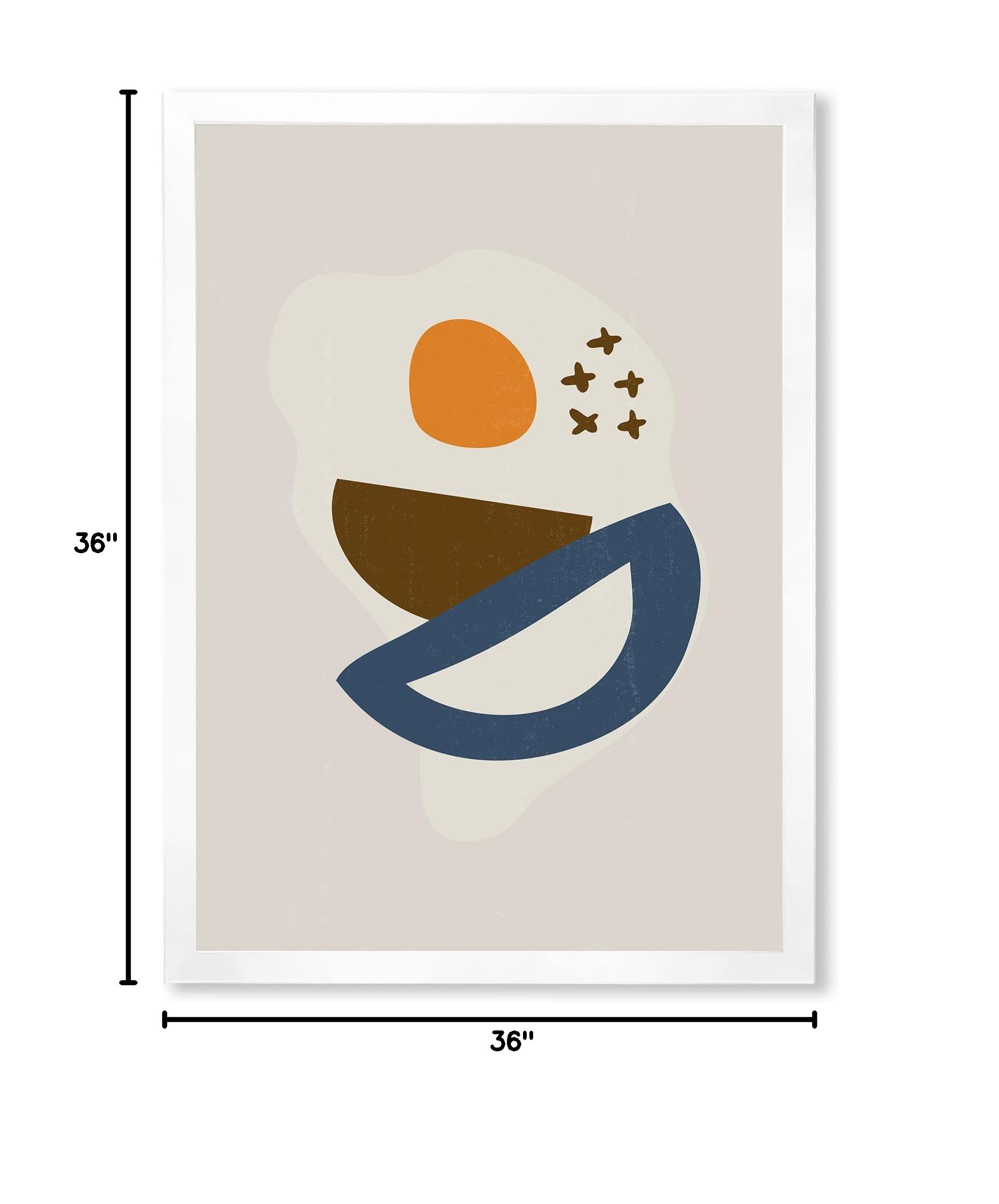 Abstract Sun Moon Geometric Print Framed Wall Art - Modern Home Decor for Living Room, Bedroom & Office | DesignQ