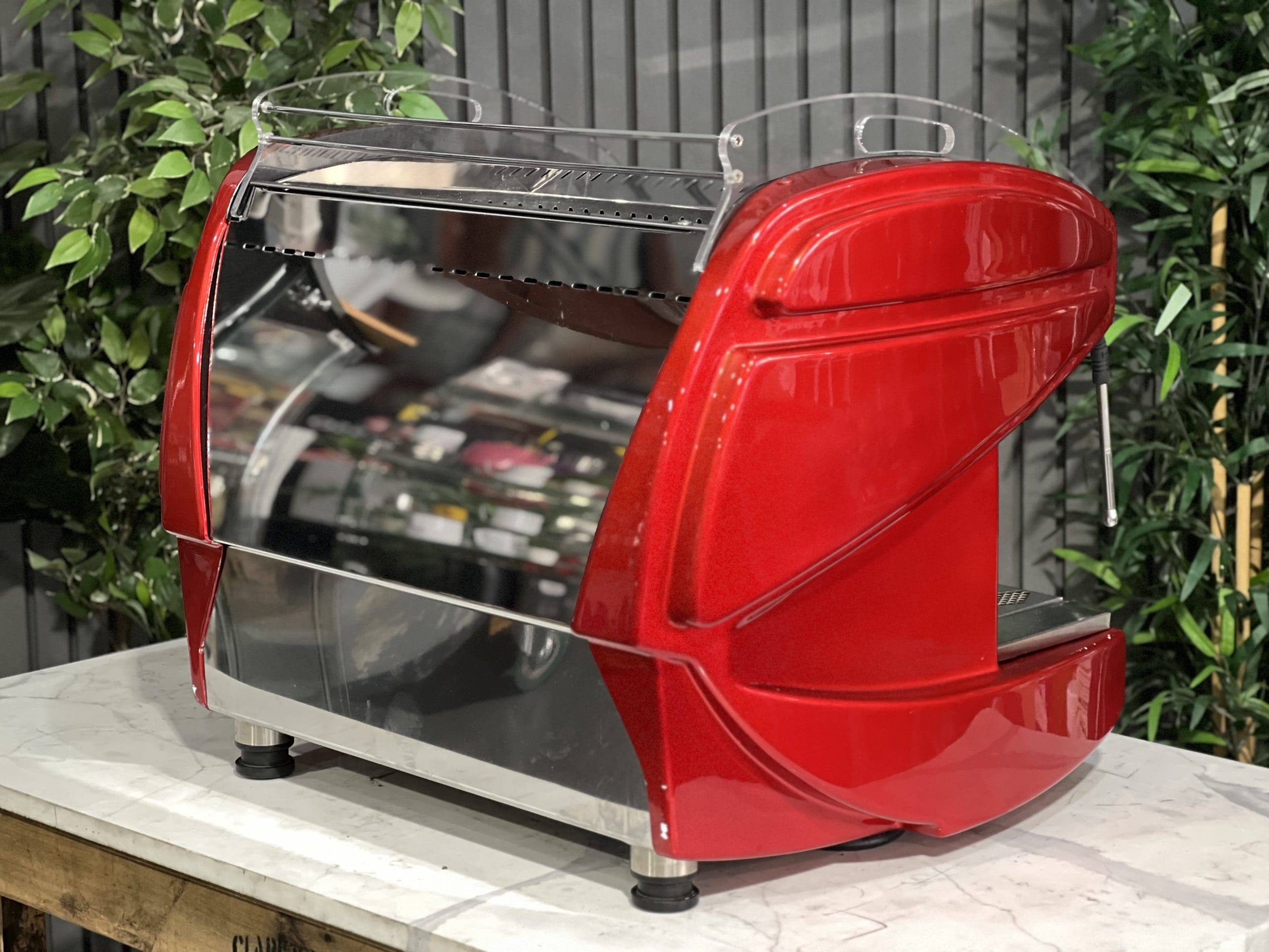 BFC Lira Compact 2 Group Red Espresso Machine - Professional Coffee Maker for Home & Cafe Use