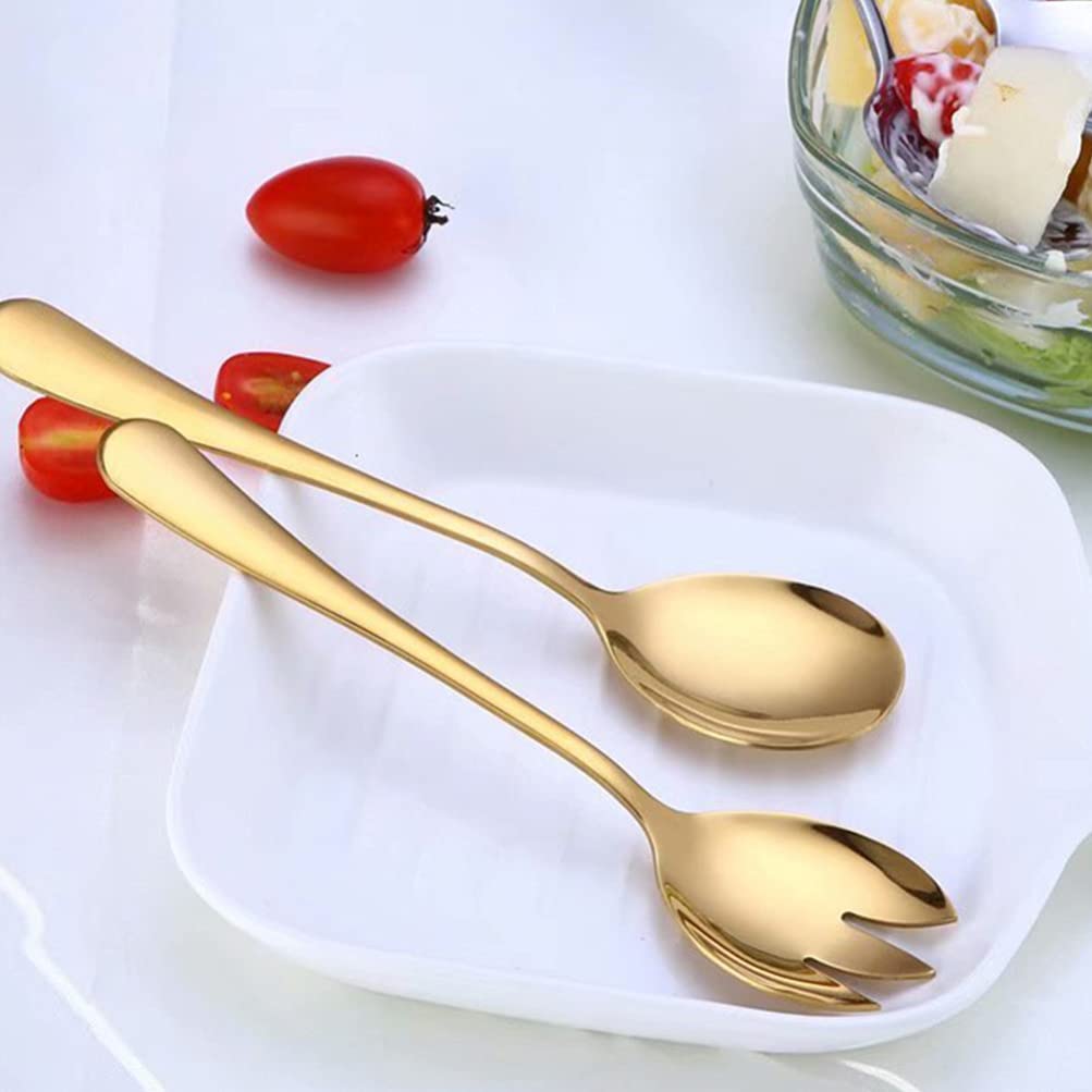 Hemoton 2-Piece Stainless Steel Salad Spoon Set - Italian Style Dinnerware, Travel & Backpacking Utensils, Coffee & Pasta Spoon, Multipurpose Kitchen Tool for Home, Camping, Picnics & Outdoor Dining