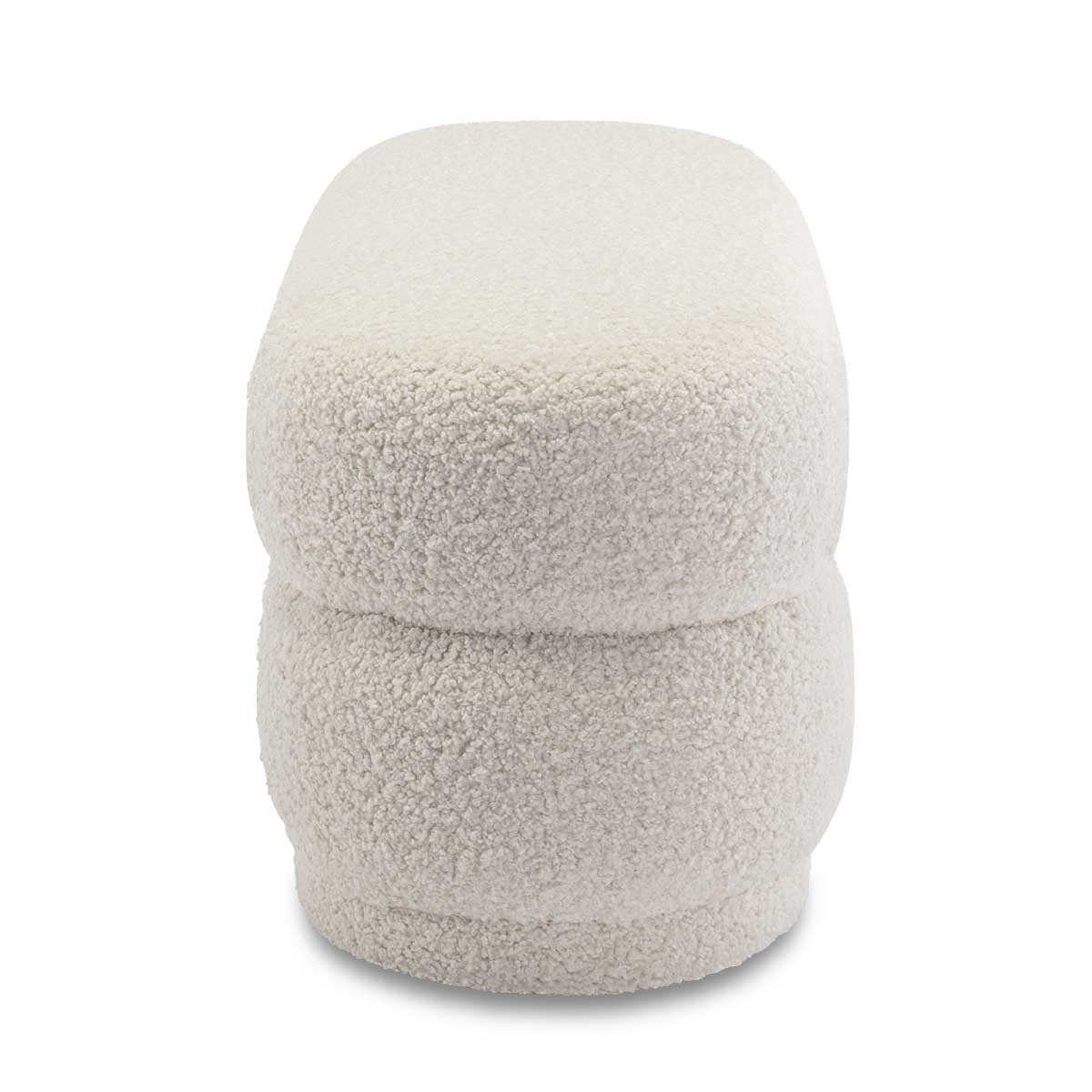 Astrid Faux Fur Ottoman - Soft and Plush Footrest Pouf, Stylish Living Room Decor for Cozy Home, Perfect for Bedroom, Lounge, and Nursery