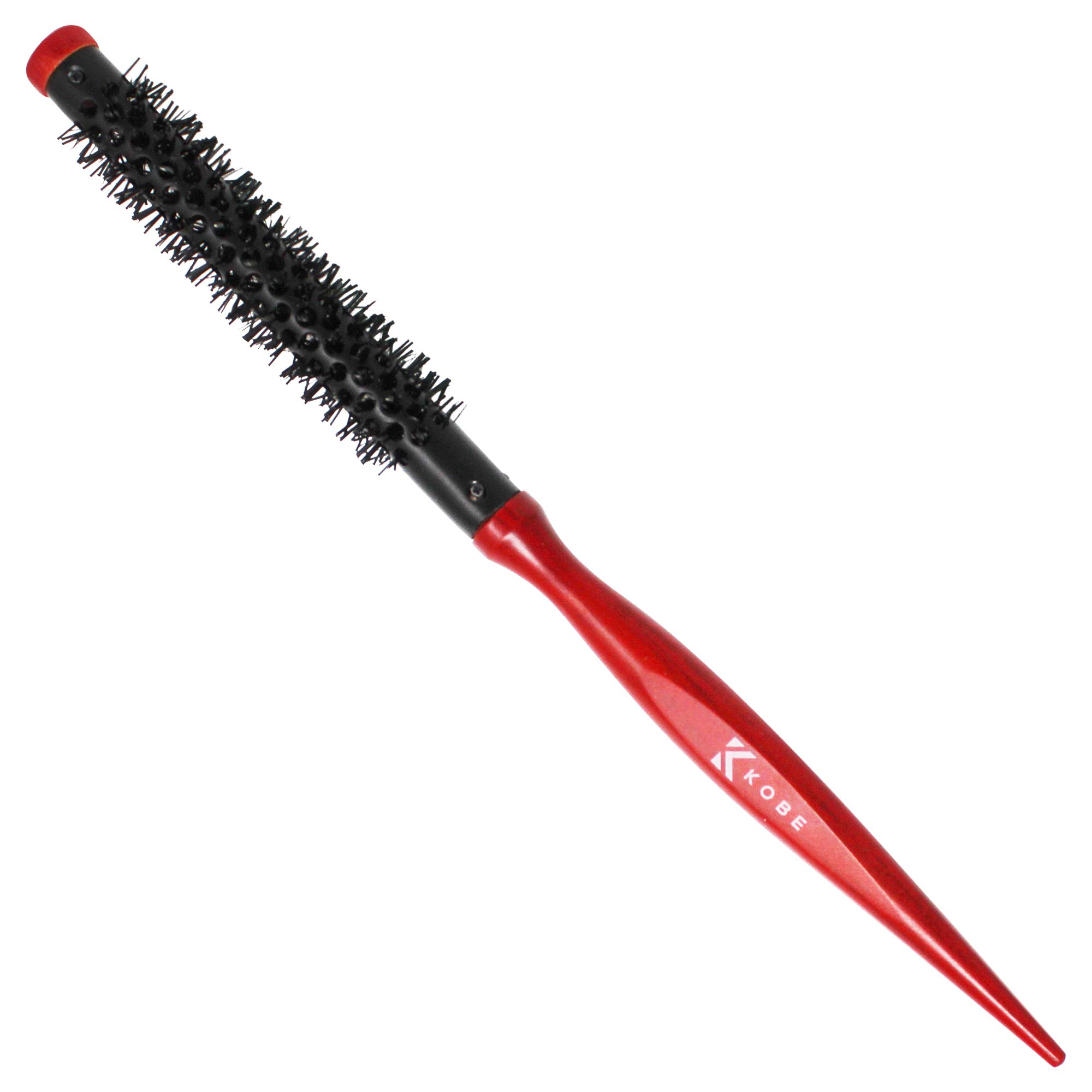 Kobe Red Wood Heat Resistant Blow Dry Brush - 13mm Barrel for Styling & Straightening - Salon & Home Use
