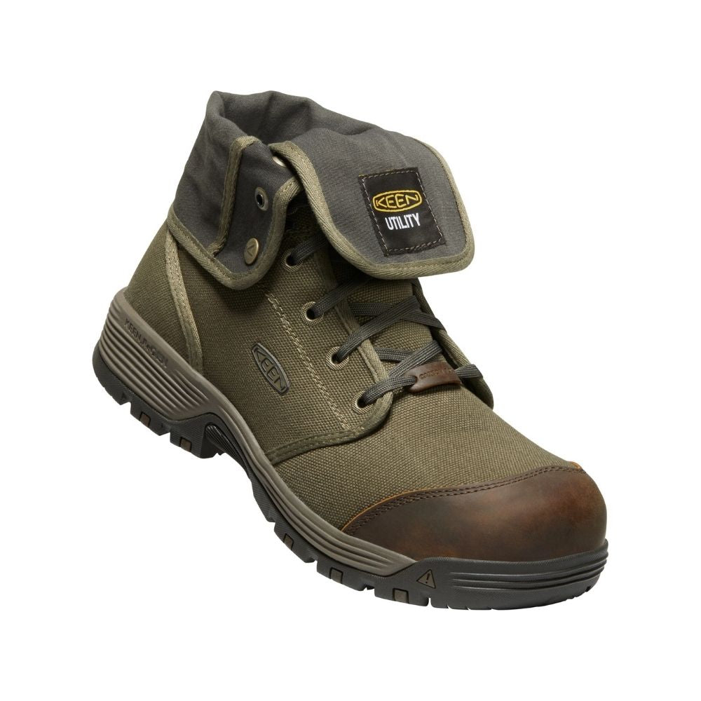 Keen Roswell Men's 8 Canvas Composite Toe Work Boot - Lightweight Safety Shoes for Construction, Warehouse & Outdoor Work - OSHA Compliant Slip Resistant Work Boots (Model 1026379)