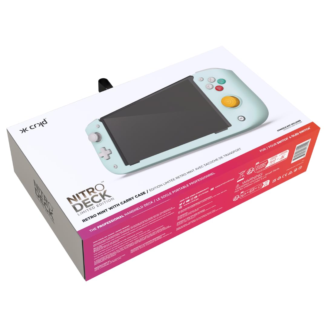 CRKD Nitro Deck Limited Edition (Retro Mint) Controller for Nintendo Switch & OLED - Enhanced Grip & Precision for Gaming | Perfect for Travel, Home Play & Competitive Gaming