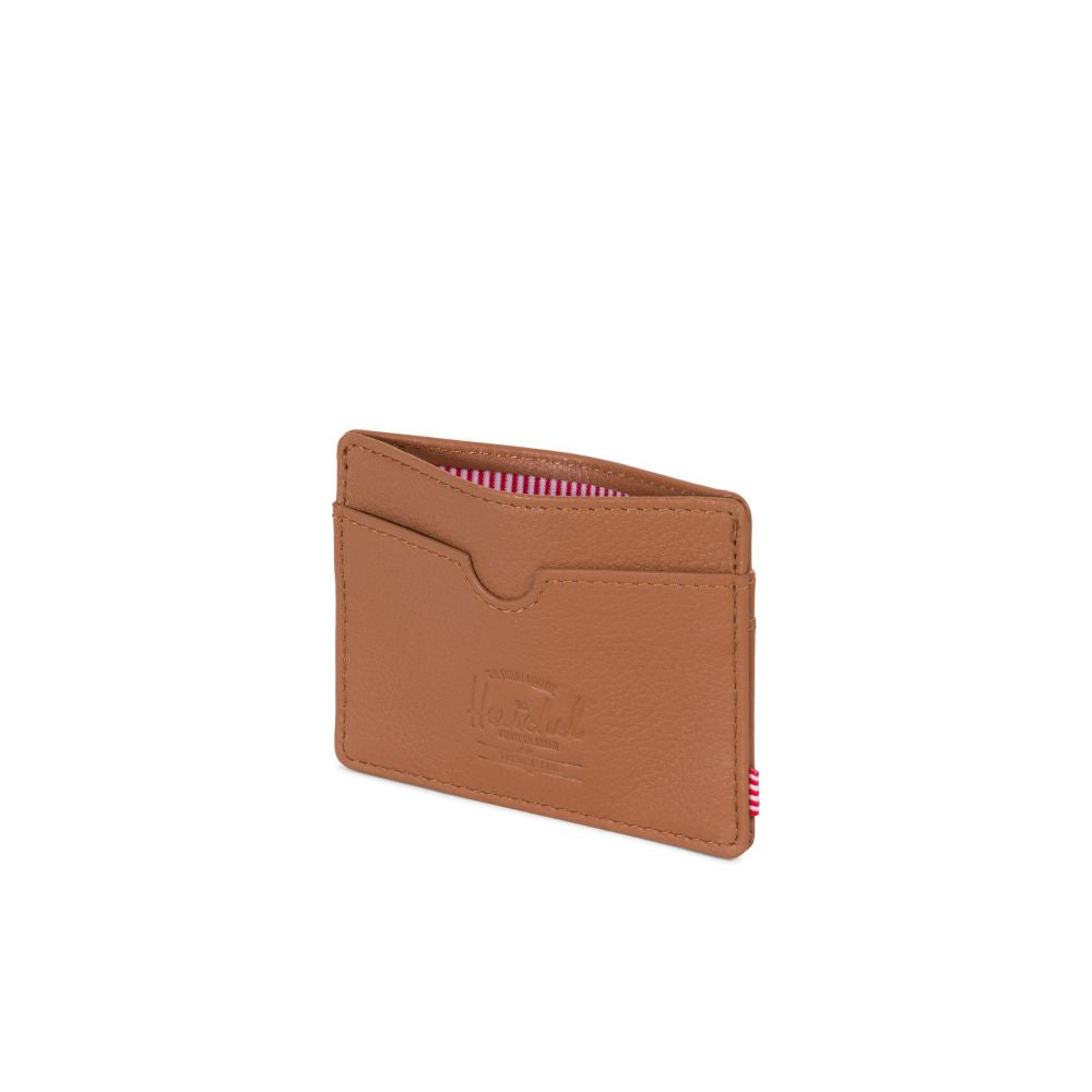 Herschel Charlie Wallet - Tan Pebbled Leather RFID Blocking Bifold Wallet for Men - Perfect for Travel, Business & Everyday Use