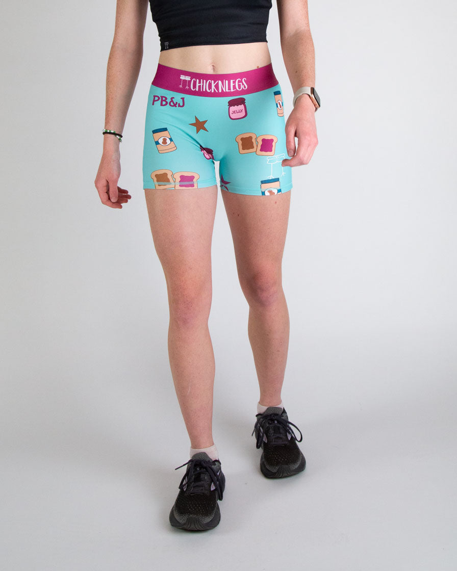 Women's High-Performance PB&J 3 Race Compression Shorts - Moisture-Wicking Running Shorts for Women, Athletic Workout Shorts with Compression Fit - Perfect for Marathons, Gym Training & Outdoor Activities