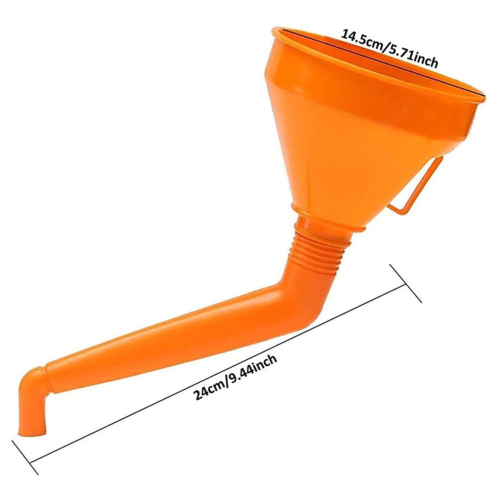 Right Angle No-Spill Oil Funnel - Flexible Long Neck Extension for Automotive & Motorcycle Fluid Transfer | Multi-Function Plastic Funnel for Easy Engine Oil, Coolant & Fuel Filling | Perfect for DIY Car Maintenance & Garage Use