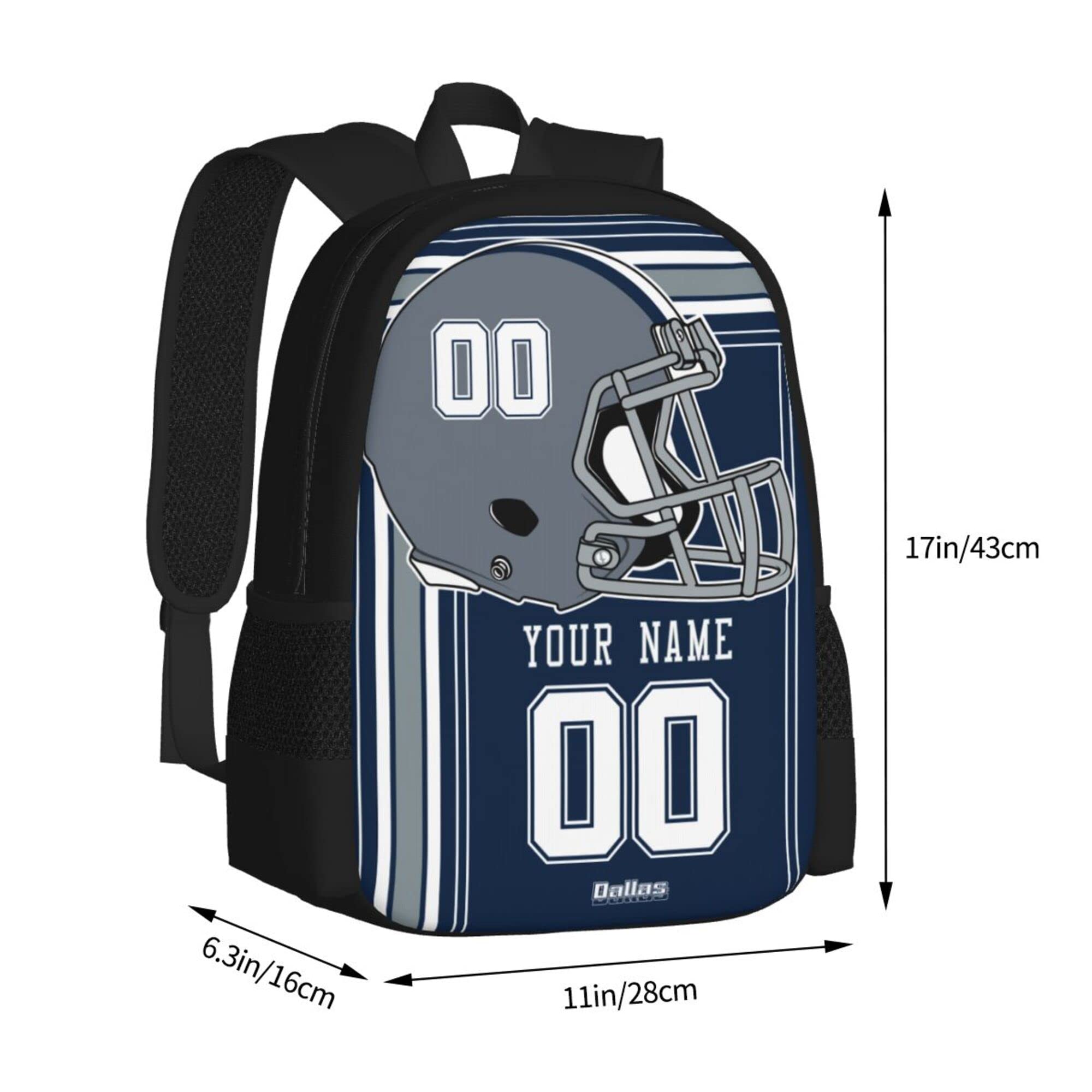 Custom Dallas Cowboys Backpack - Personalized with Name & Number - High Capacity Fan Gift for Kids & Adults - Perfect for School, Travel & Game Day