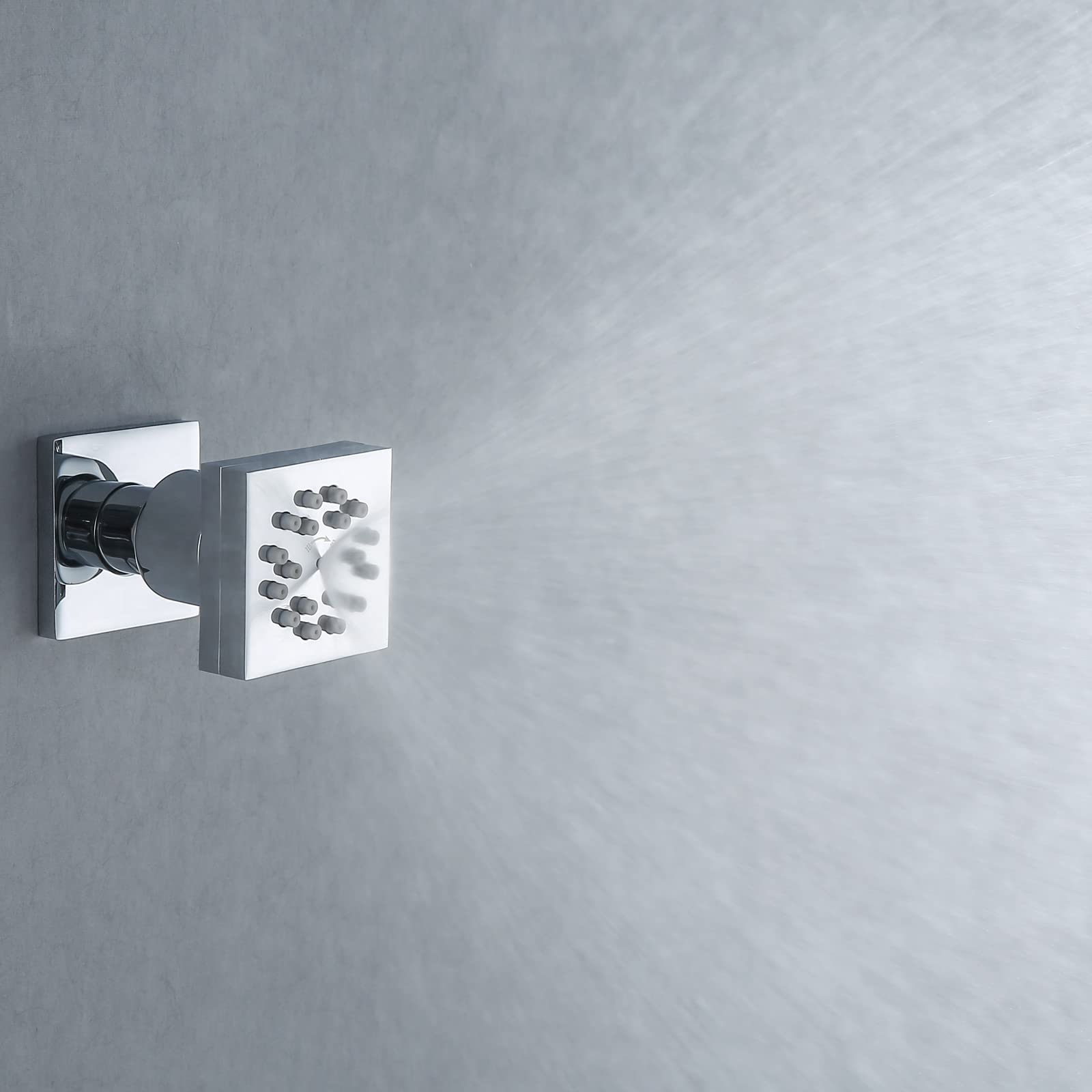 Premium Square Brass Body Jet Massage Spa Shower Head - Wall Mounted Chrome Rain Shower Sprayer with Adjustable Jets for Relaxing Hydrotherapy | Perfect for Bathroom, Spa, and Luxury Shower Experience