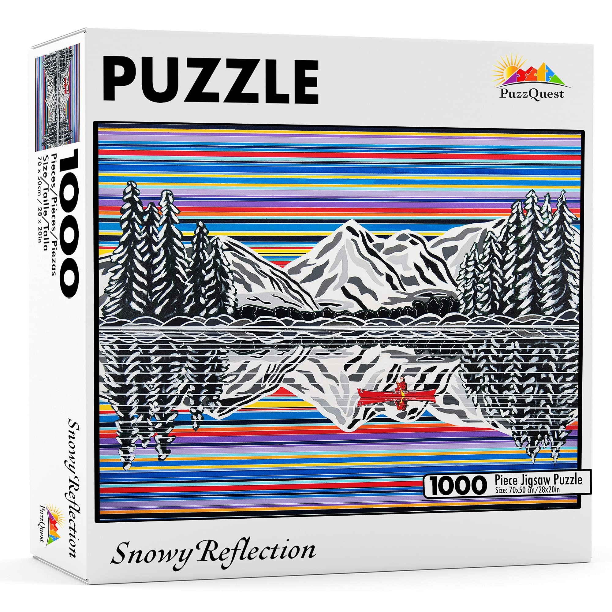 PuzzQuest 1000-Piece Snowy Reflection Fine Art Jigsaw Puzzle for Adults & Teens - Perfect for Family Game Nights & Winter-Themed Home Decor