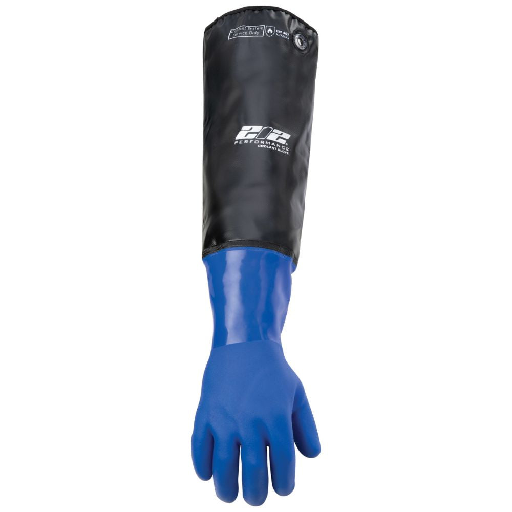 212 Performance BSHRC 03 009 Heat & Liquid Resistant Elbow Length Protective Gloves - Medium, Blue/Black - Ideal for Welding, Chemical Handling & Industrial Work Safety