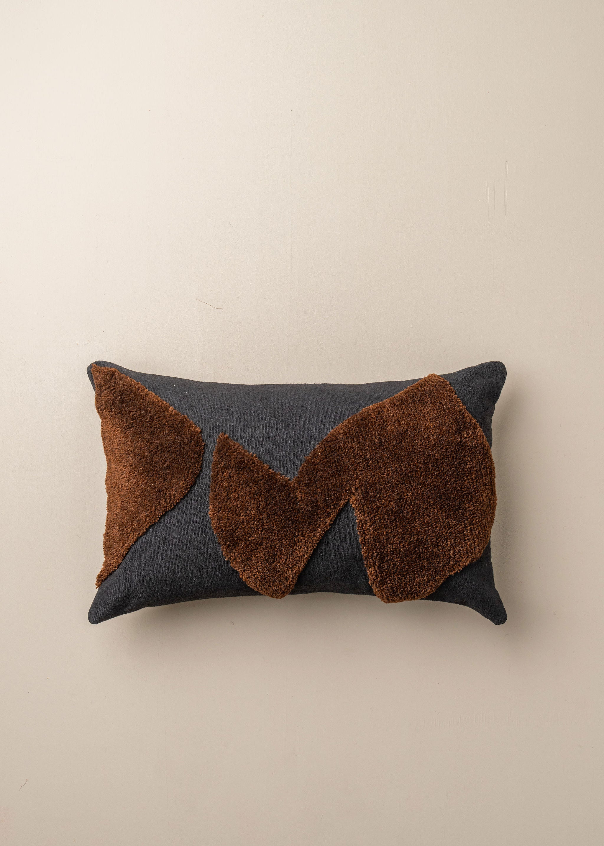Abstract Lumbar Cushion for Office & Car - Black/Chocolate - Ergonomic Back Support Pillow for Desk Chair, Sofa, and Long Drives