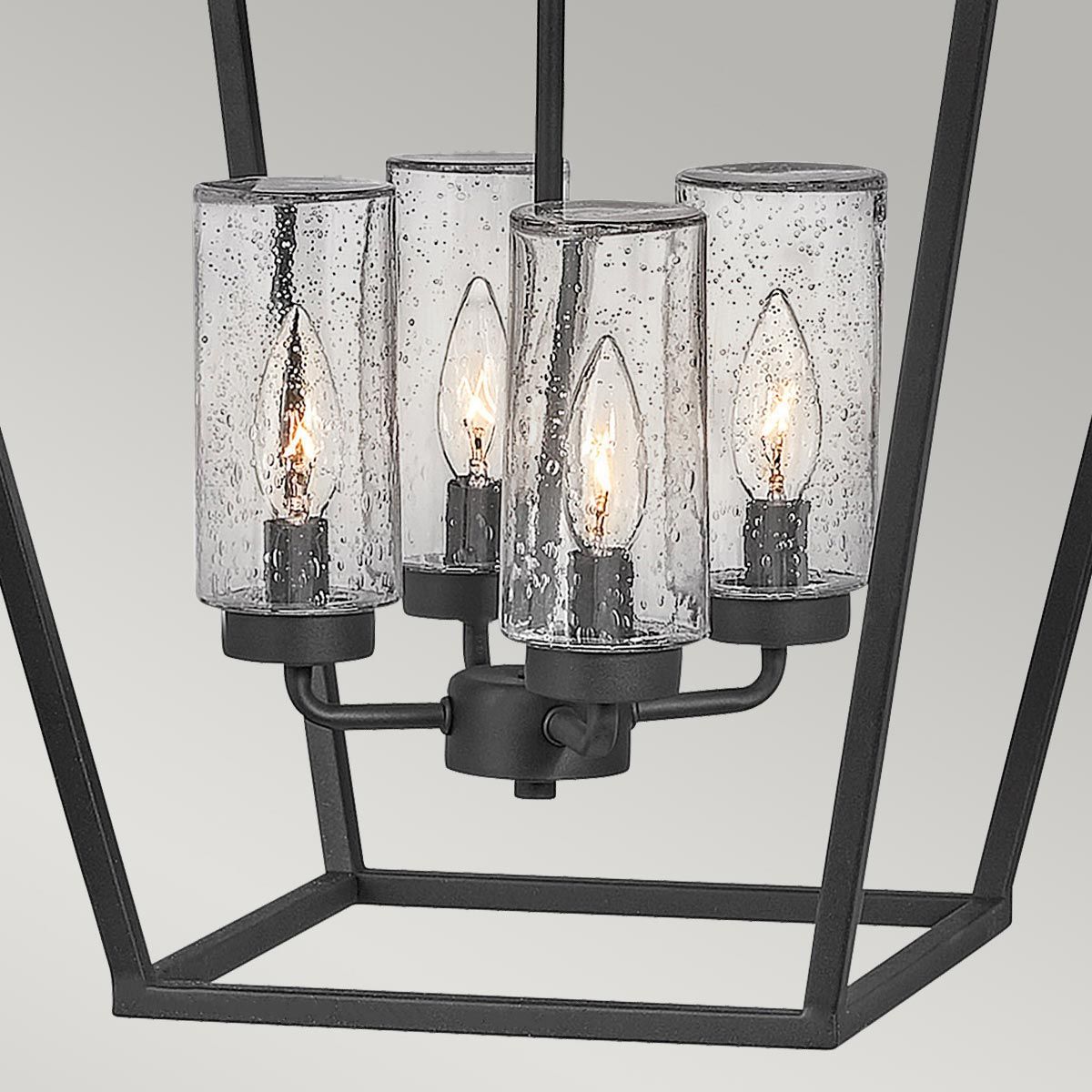 Alford Place 4-Light Outdoor Pendant Light Fixture - Museum Black Finish, IP44 Rated, E14 Socket - Perfect for Patio, Porch, and Garden Lighting
