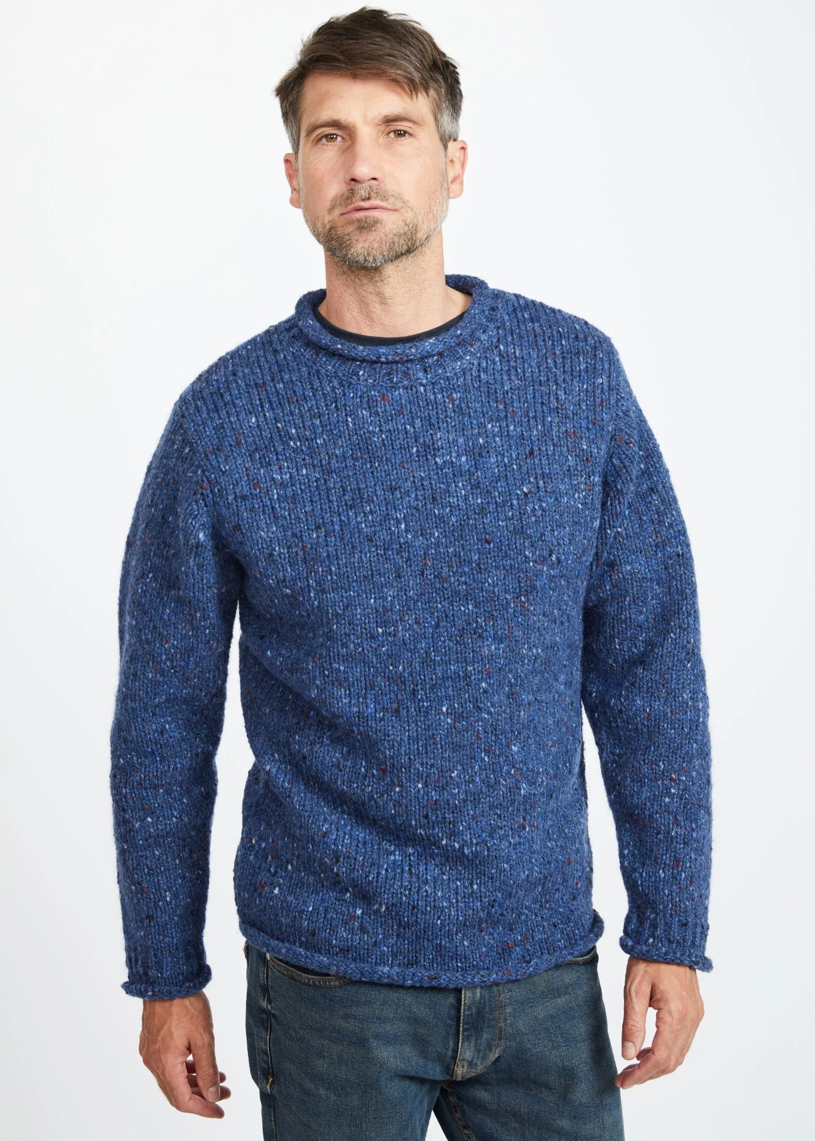 Donegal Roll Neck Fisherman Sweater - Irish Wool Cable Knit Pullover for Men & Women | Cozy Winter Sweater for Outdoor Activities & Casual Wear