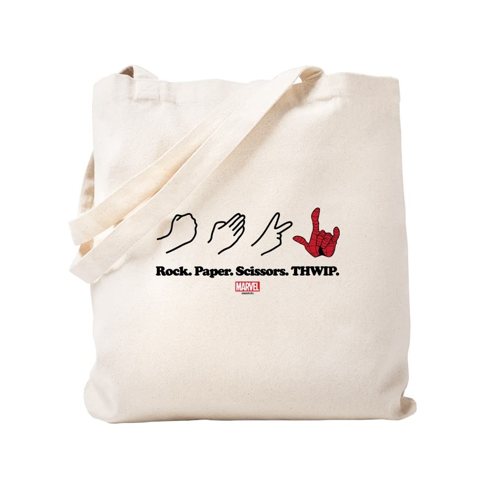 Spider-Man Thwip Tote Bag - Natural Canvas Reusable Shopping Bag for Groceries, Beach & Comic Con | Eco-Friendly Marvel Superhero Gift