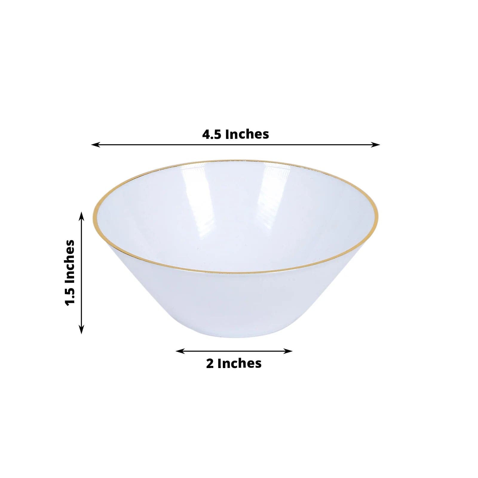 24-Pack 7 oz Gold Rim Plastic Dessert Bowls - Disposable Ice Cream Cups for Parties, Catering & Home Use - Elegant Tableware for Desserts, Snacks & Entertaining