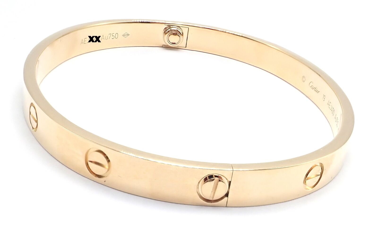 Authentic Cartier 18K Yellow Gold Love Bangle Bracelet - Size 19 - Luxury Jewelry Gift for Women - Perfect for Anniversaries, Weddings & Special Occasions