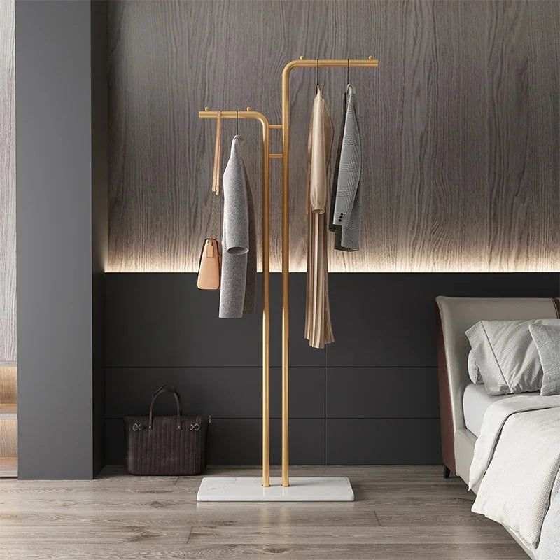 Minimalist Rod Clothes Coat Hanging Rail Rack - Space Saving Closet Organizer for Bedroom, Closet & Laundry Room