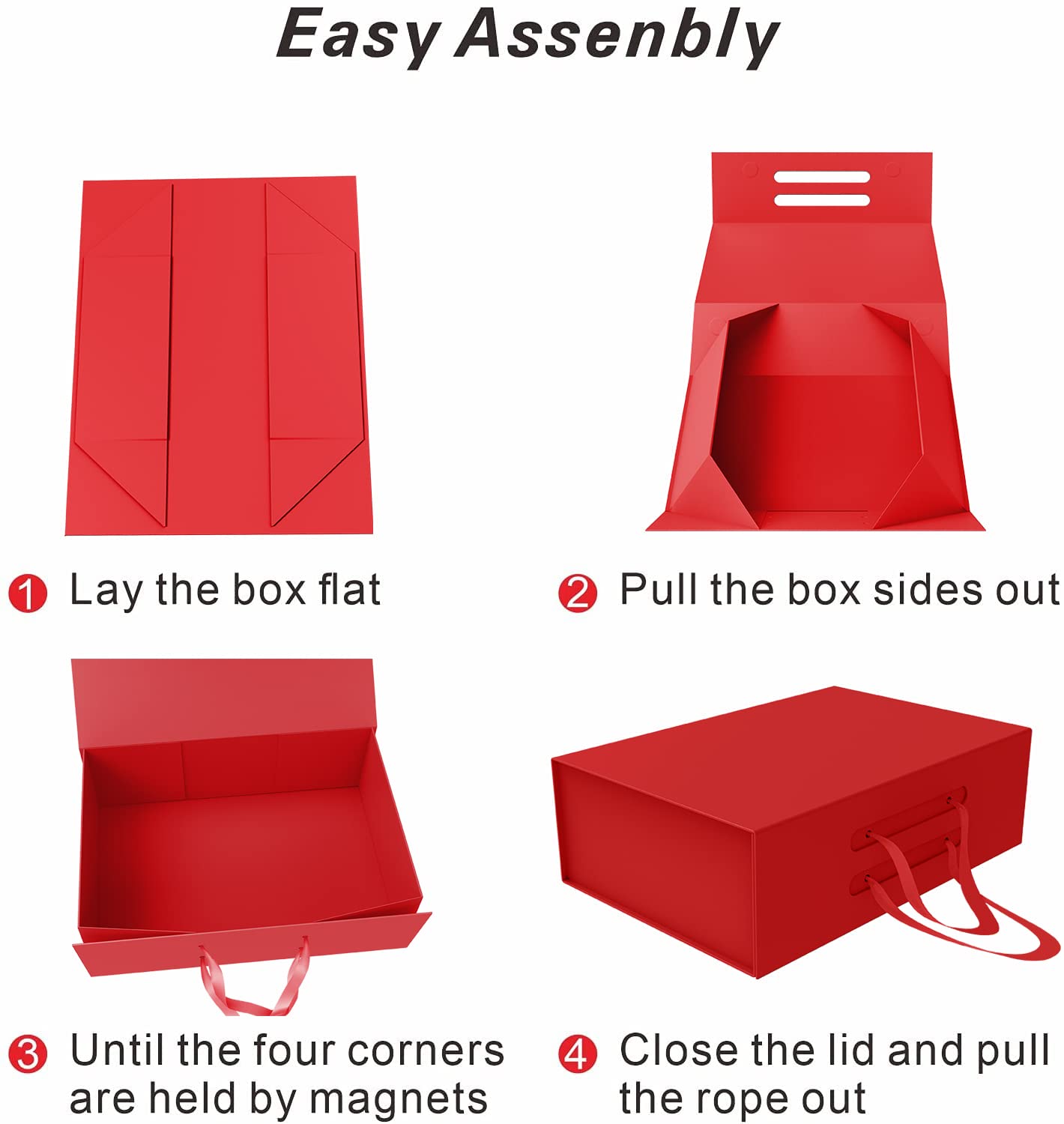 Premium Magnetic Closure Gift Boxes - Foldable & Reusable Storage for Jewelry, Cosmetics & Small Gifts | Elegant Present Packaging for Birthdays, Christmas, Weddings & Special Occasions (Red, 12x9x4.5 Inches) | Perfect for Holiday Gifting, Party Favors & Keepsake Organization
