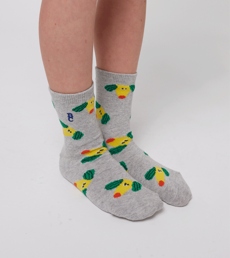 Bobo Choses Happy Dog Print Kids' Short Socks - Fun & Comfortable Ankle Socks for Boys & Girls - Perfect for School, Playtime & Everyday Wear