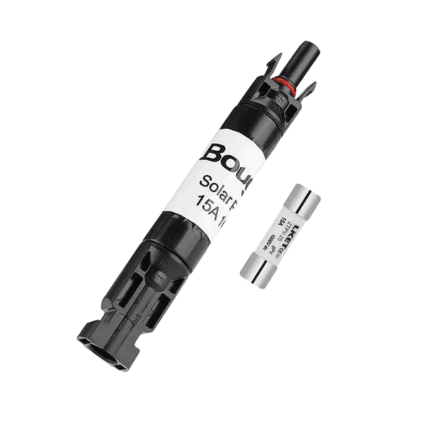 BougeRV 15A Solar Fuse Holder - Waterproof & Durable Fuse Block for Solar Panels, RV, Marine & Off-Grid Power Systems - Perfect for Solar Energy Protection & Electrical Safety