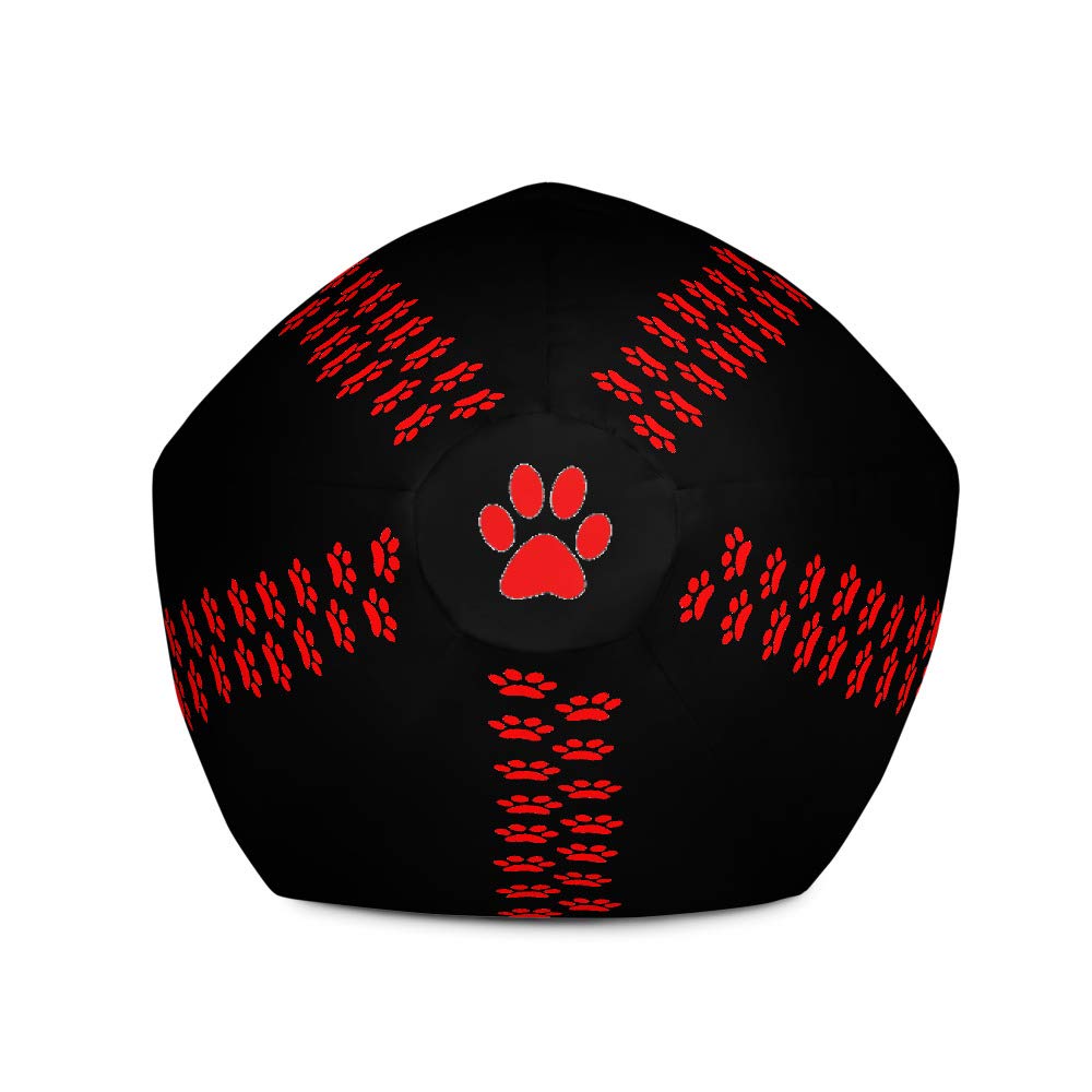 Red Paw Print Bean Bag Chair - Large Comfortable Dog & Cat Lover Gift for Gamers & Pet Owners - Perfect for Gaming Rooms, Bedrooms & Living Spaces