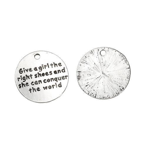 Charm 1/pk - Give A Girl The Right Shoes - Perfect for Jewelry Making, DIY Bracelets & Gift Giving