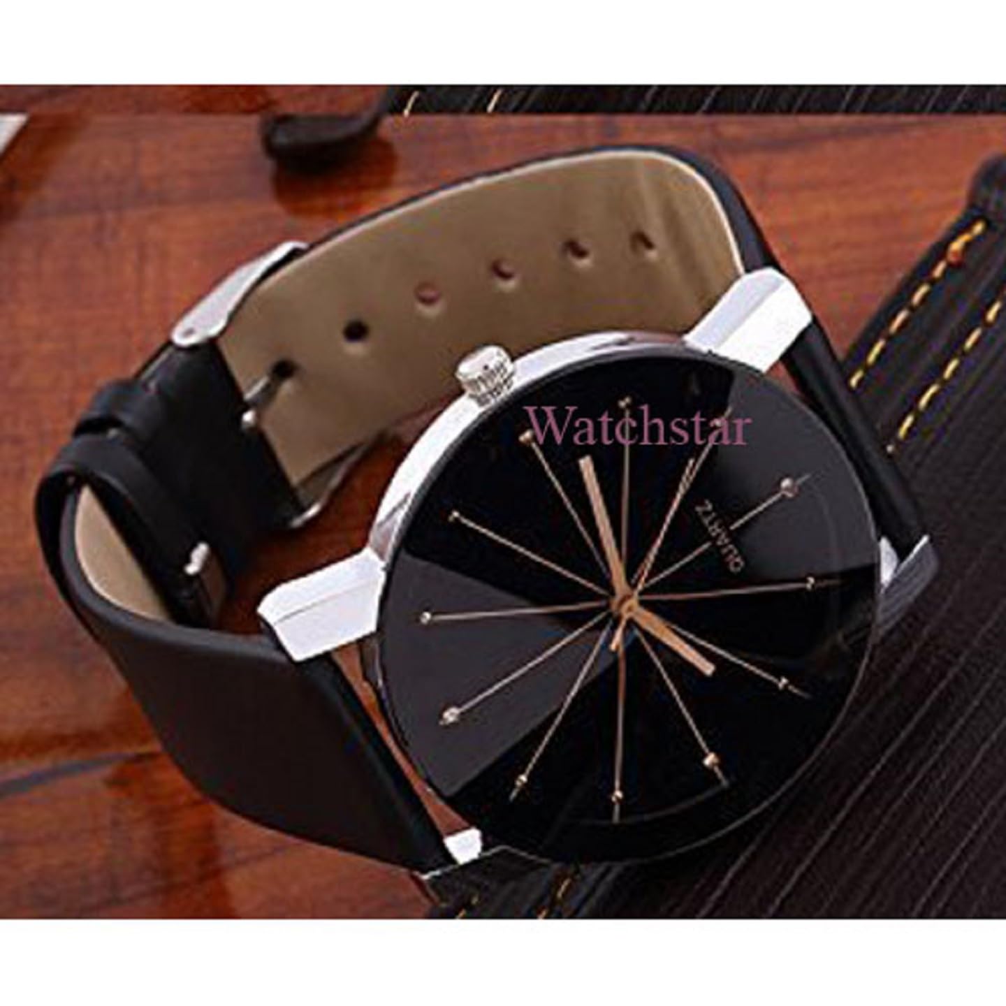 Laksh Analog Black Dial Women's Watch (SR-504 AT-504) - Leather Strap, Classic Design for Office, Party & Everyday Wear