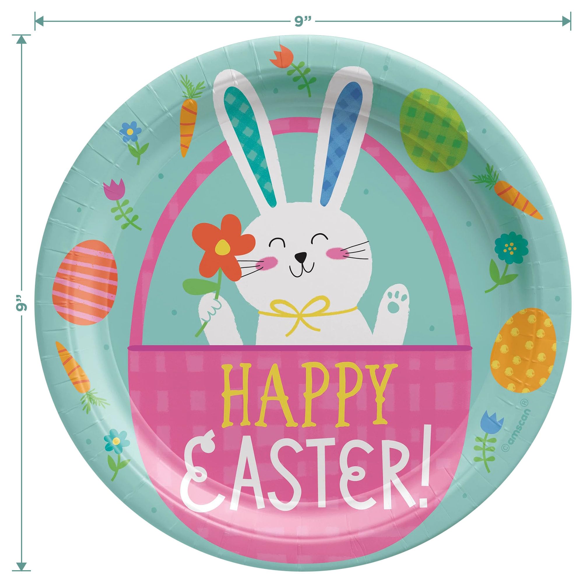 Easter Party Supplies - 16 Bunny & Chick Spring Paper Plates & Napkins Set for Easter Brunch, Spring Celebrations & Holiday Gatherings
