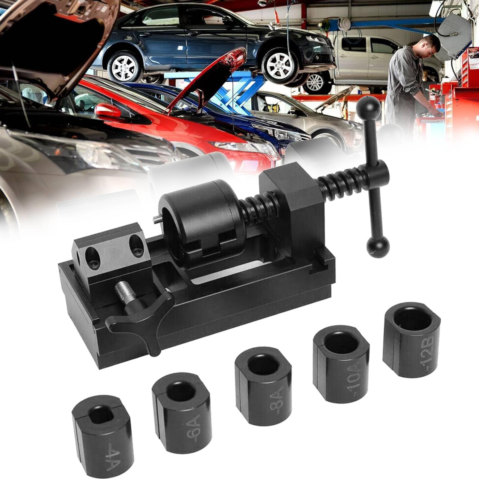 **Fuel Line Fittings Installation Tool Kit - 4AN 6AN 8AN 10AN 12AN Bracket Hose Oil Cooling Pipe Connector - Aluminum Alloy, Compact & Lightweight - Easy to Use for Vice & DIY Automotive Repairs - Perfect for Fuel System Upgrades, Racing Cars & Performance Tuning**