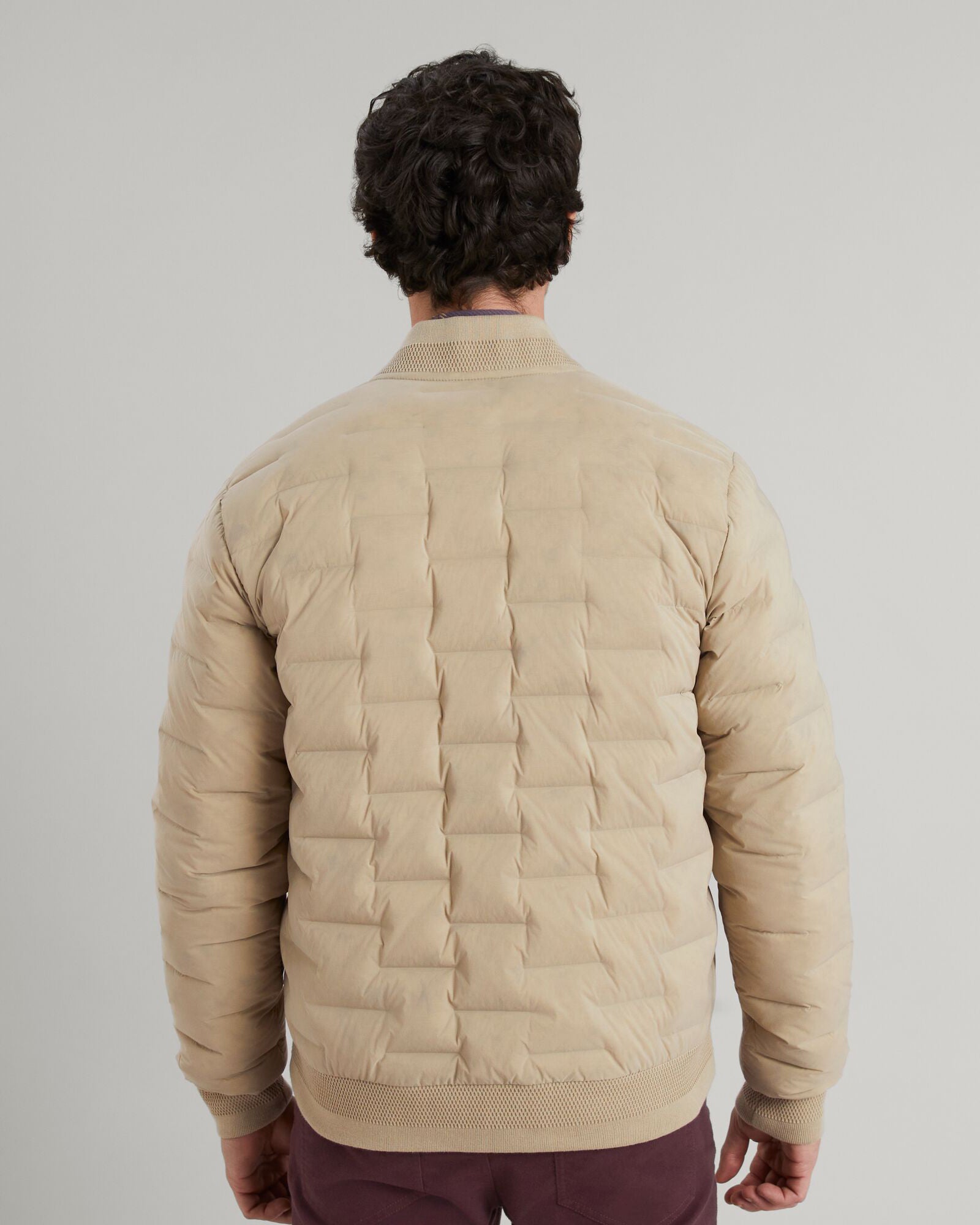 Men's Federate Stretch Down Bomber Jacket - Lightweight Warm Winter Coat, Water-Resistant Olive Grey Outerwear for Outdoor Activities & Casual Wear