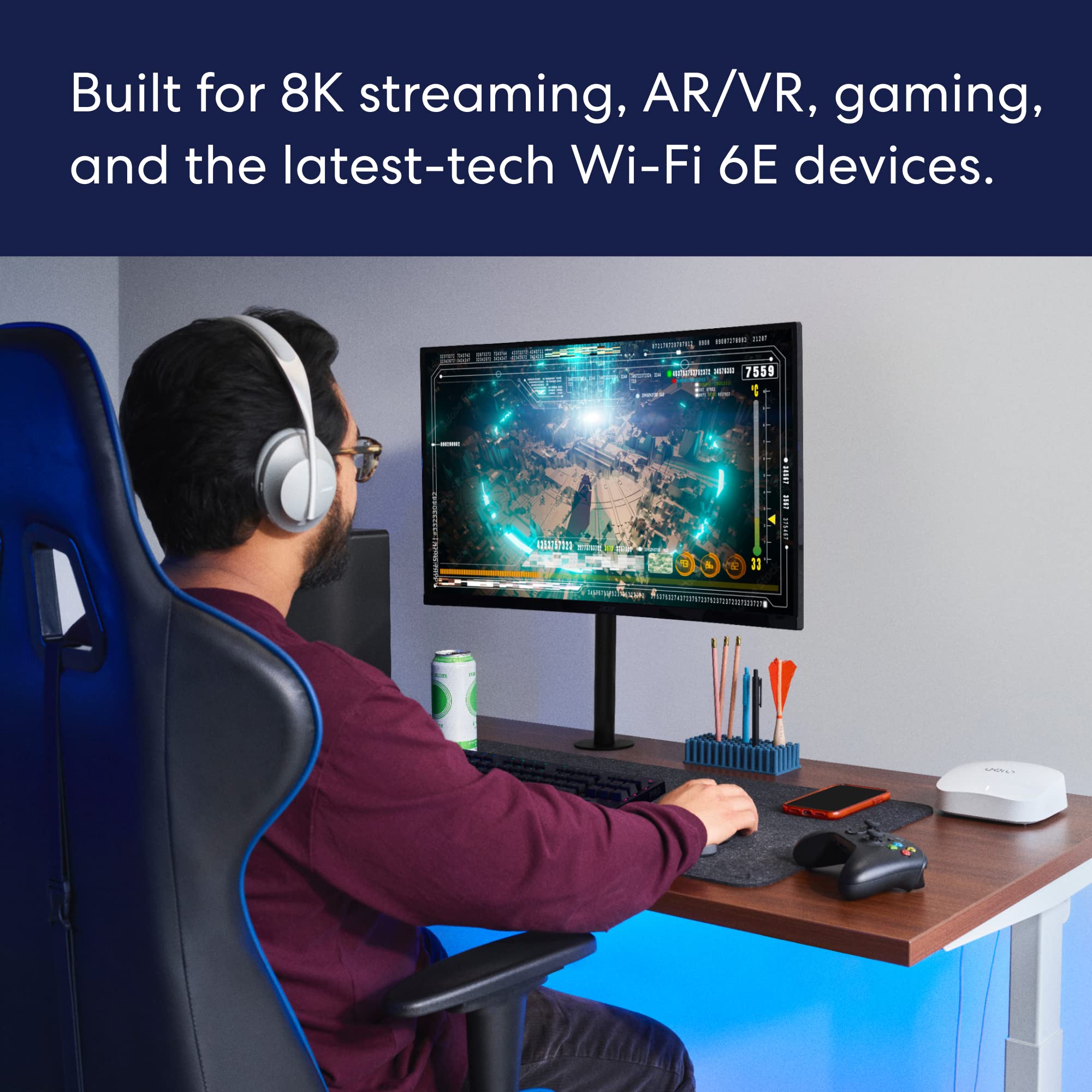 Amazon eero Pro 6E Tri-Band Mesh WiFi 6 Router (1-Pack) with Fire TV Stick 4K Max Streaming Device - Whole Home Coverage & 4K Ultra HD Entertainment