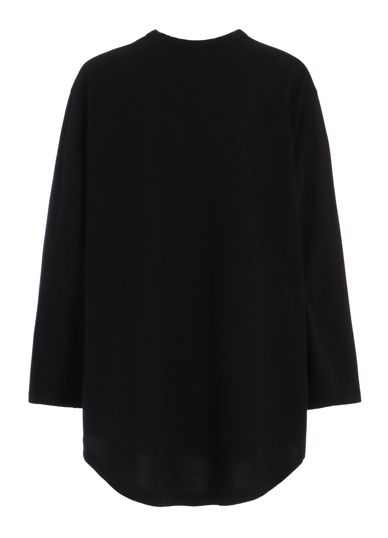 Soft Cotton Jersey Round Hem Jumbo T-Shirt with Long Sleeves - Comfortable Oversized Casual Top for Everyday Wear