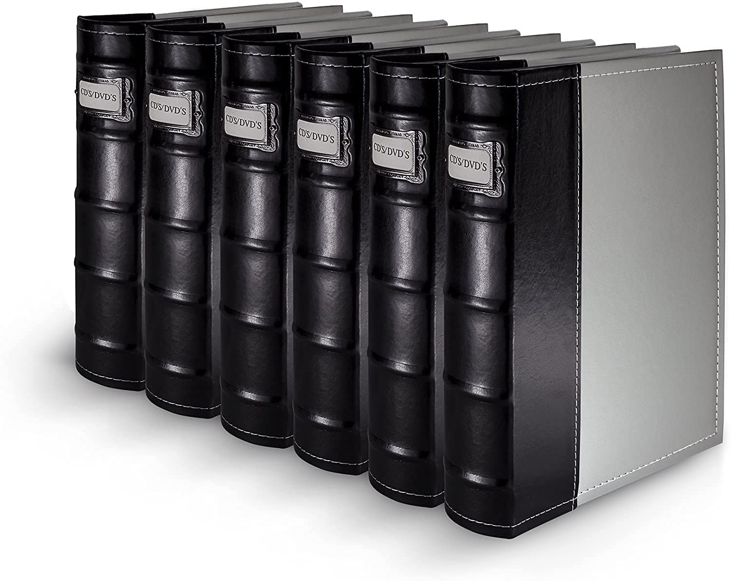 DVD Storage Binder 6-Pack - Holds 288 DVDs, CDs & Blu-Rays - Acid-Free Sheets Protect Cover Art - Classic Gray - Perfect for Home Media Organization & Travel