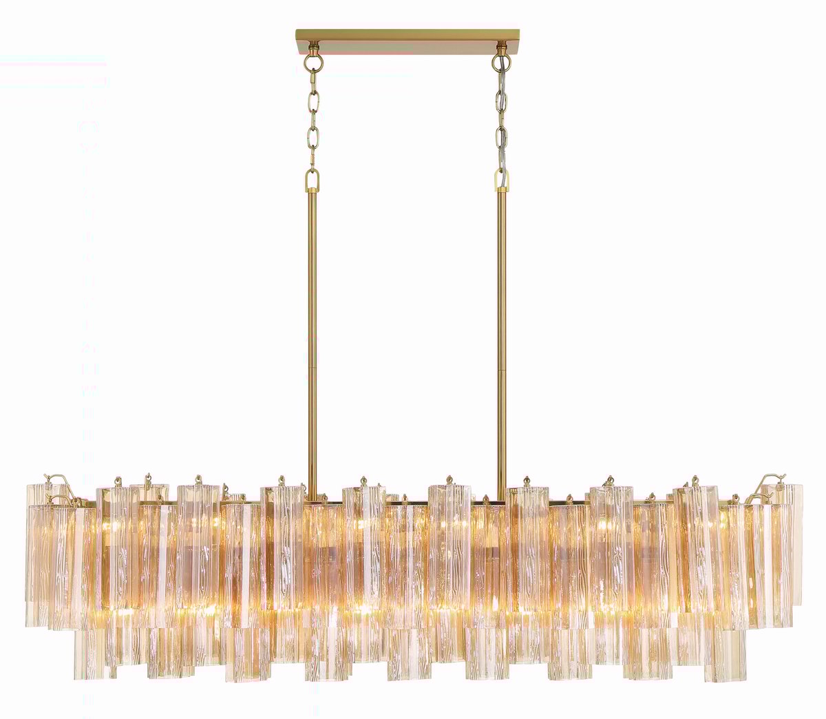 Addis 51-Inch Linear Chandelier - Modern LED Hanging Light Fixture for Dining Room, Kitchen Island & Living Room Decor