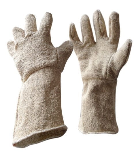 Heat Resistant Armour Loop Pile Terry Knit Gloves - 35cm, 6 Pairs - Perfect for Grilling, Welding & Outdoor Work