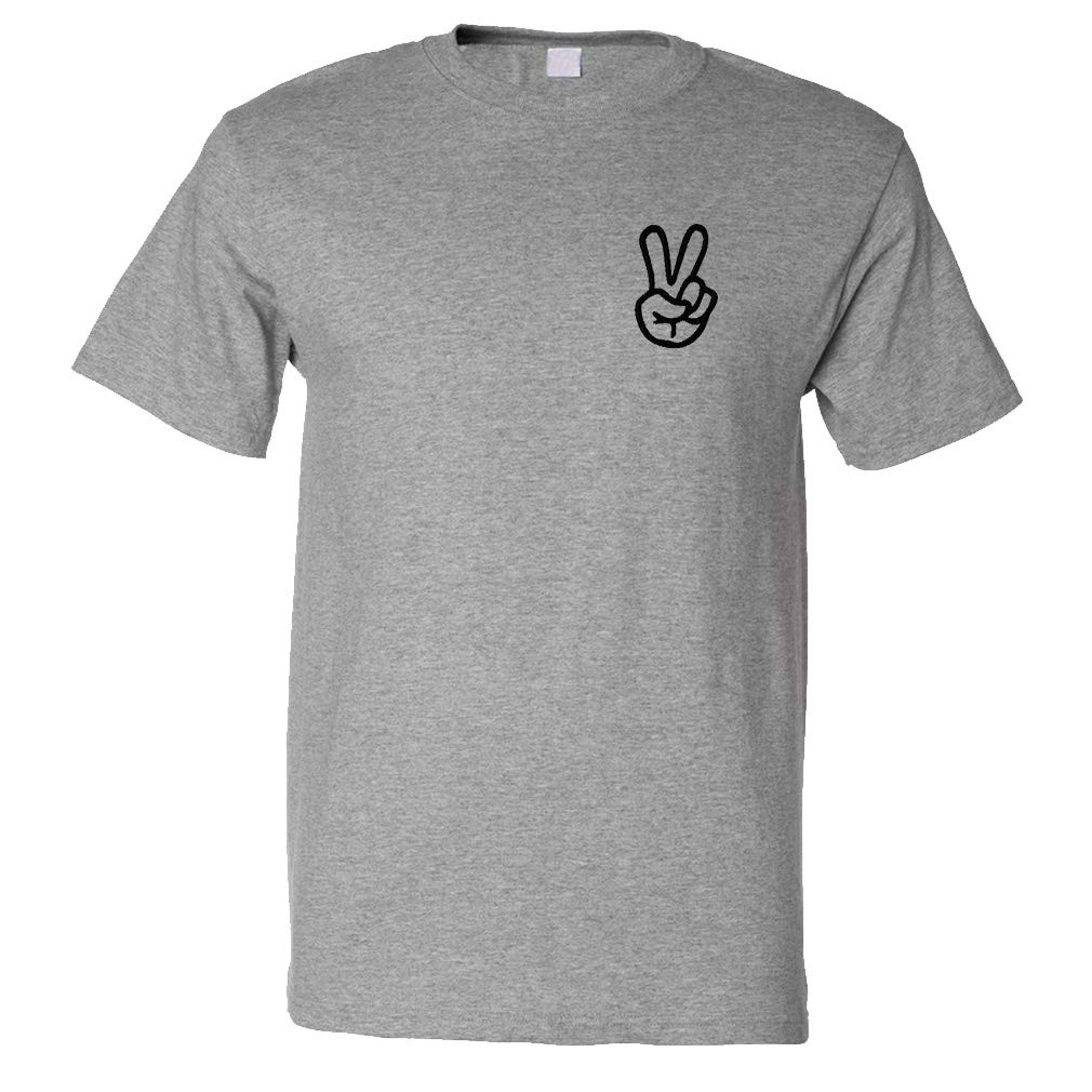 Funny Graphic T-Shirts for Men - Hand Peace Sign Cotton Tee | Casual Wear, Street Style & Everyday Comfort